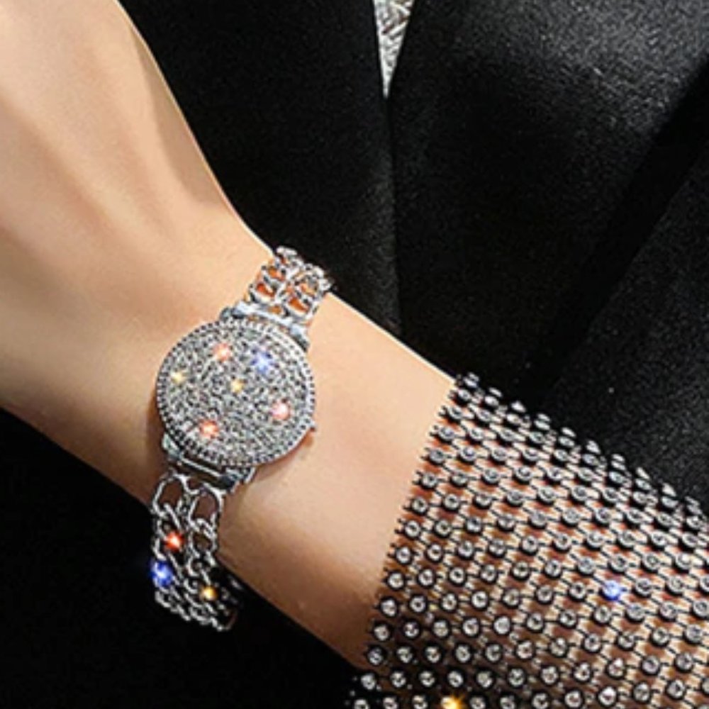 Silver Crystal Watch Face Rhinestone Brace… - Picture 3 of 3